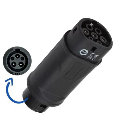 Type1 de carregamento do conector do carregador do veículo elétrico do adaptador 32A 22KW de EV ao adaptador de carregamento do Type2 EV