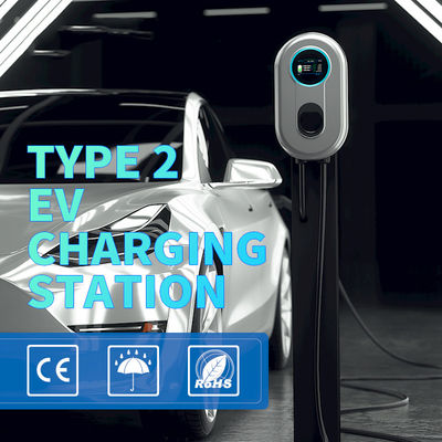 o Type2 da estação de carregamento do carro elétrico de Wallbox 3Phase 22.08KW do carregador de 32A EV cabografa 5m com painel LCD