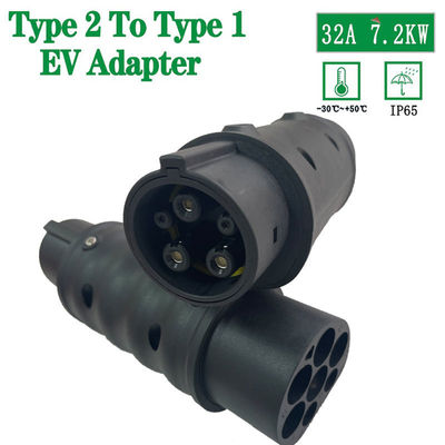 Type2 ao adaptador 32A 250V do conversor do Type1 para carregadores do veículo elétrico EV
