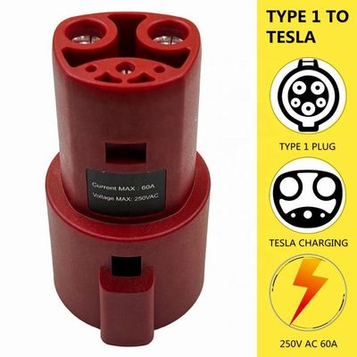 J1772 ao adaptador de Tesla até 60A C.A. 250V 10KW do adaptador do carregador do OEM Tesla
