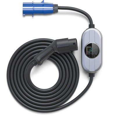 Type2 rápido do carregador do veículo elétrico portátil do cabo flexível 7.36kw da casa de 32A Chargepoint