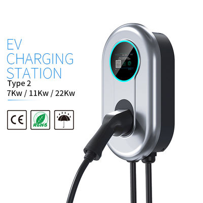 Tipo - 2 pilha de carregamento da casa EV de Wallbox para o carro elétrico 32A 7.36KW 1 fase com LCD