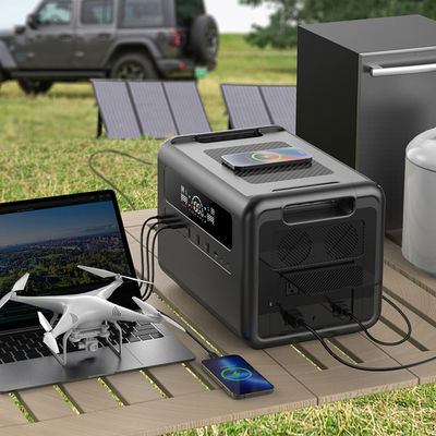 gerador solar portátil da central elétrica 2400W 2304Wh, alimentação por acumuladores LiFePO4