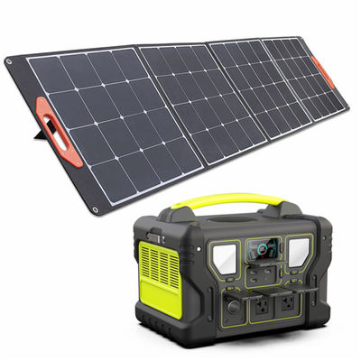 O LCD indica 300W/500W/700W/1000W que a central elétrica portátil com o painel solar impermeável recondiciona